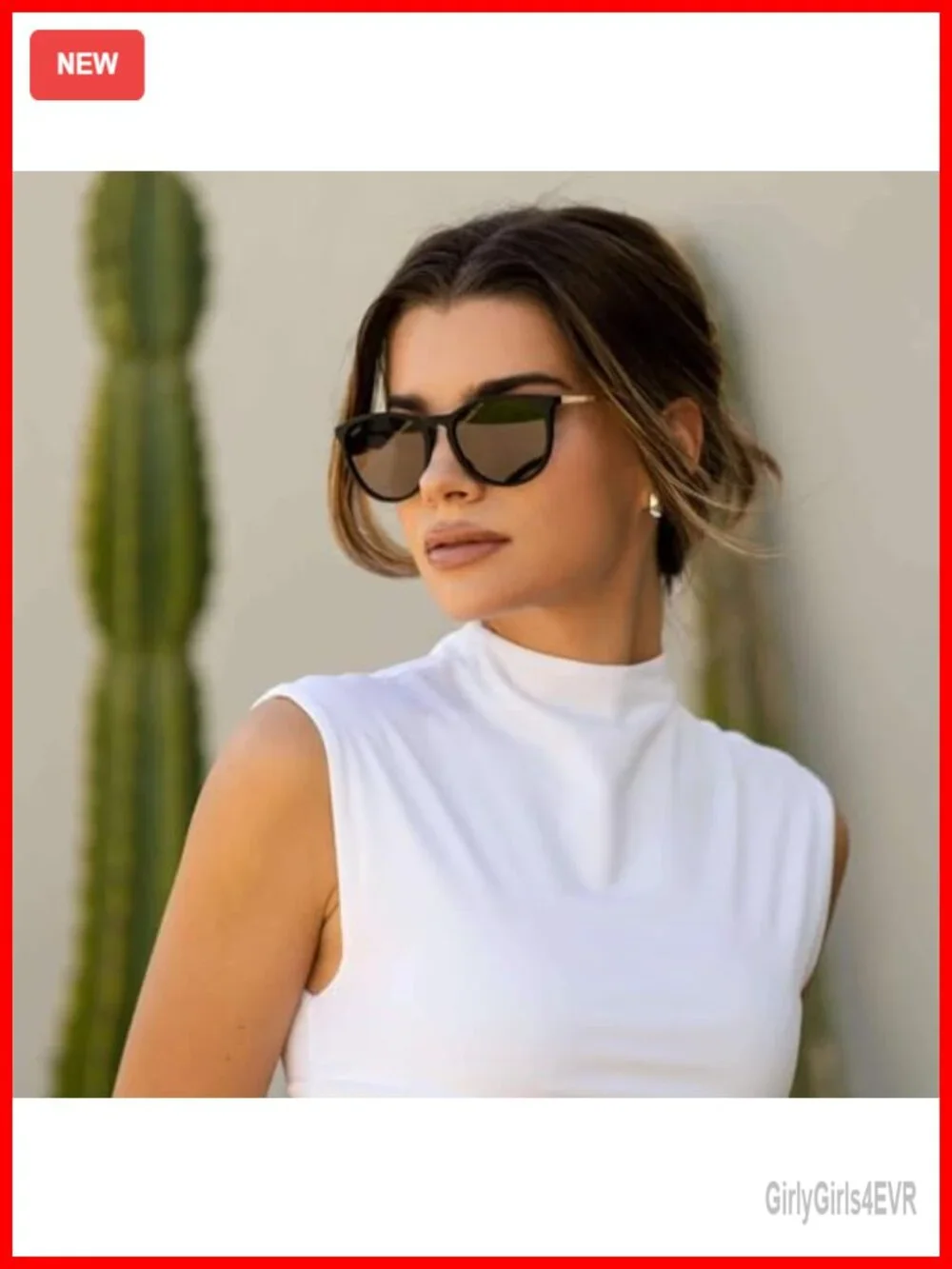 WearMe Pro Drew Women's Polarized Sunglasses Retro Round Frame UV400